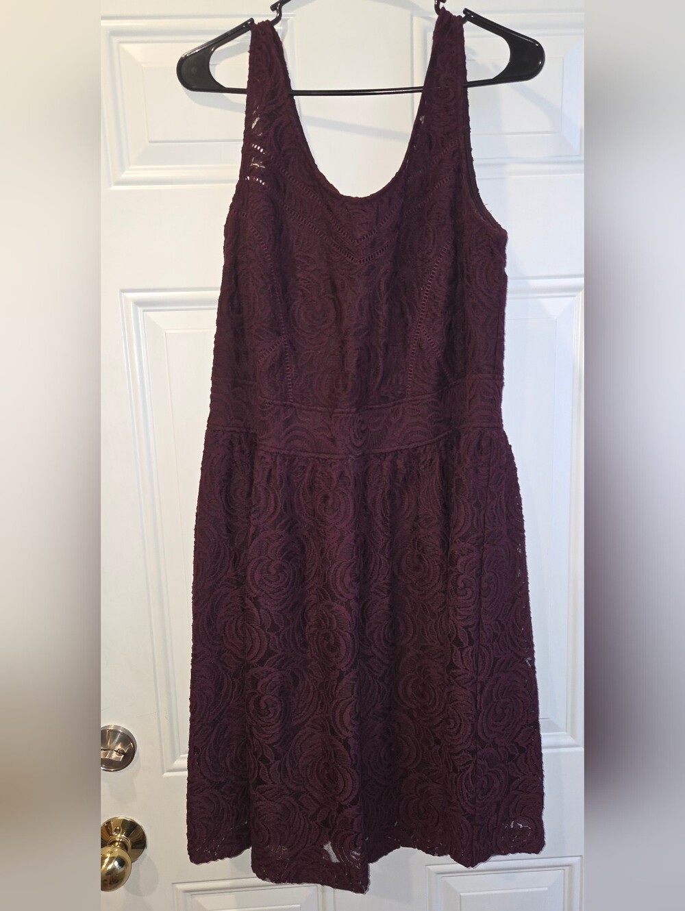 Sleeveless Lace Fit & Flare Dress Deep Plum 2X